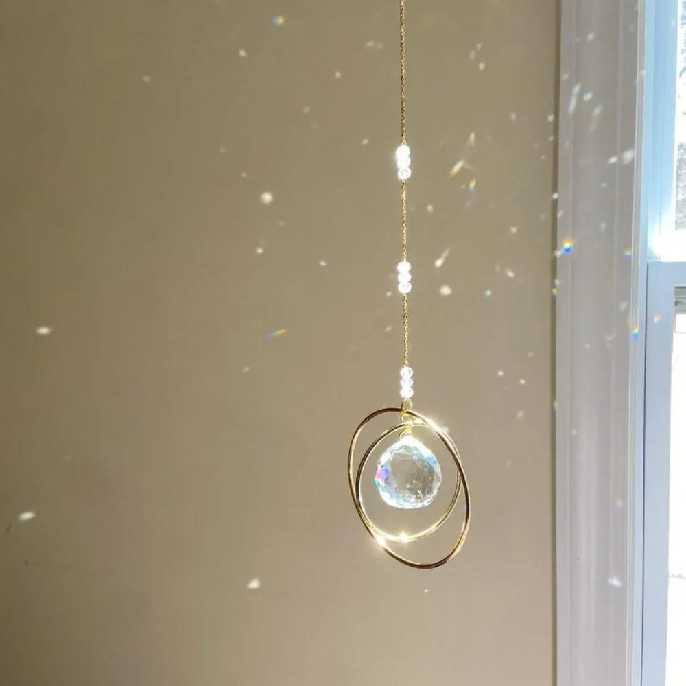Double Circle Triple Circle Rotating Pendant Catcher Sun Dream Car Pendant,Crystal Sun Catcher,Crystal Decorative Pendant