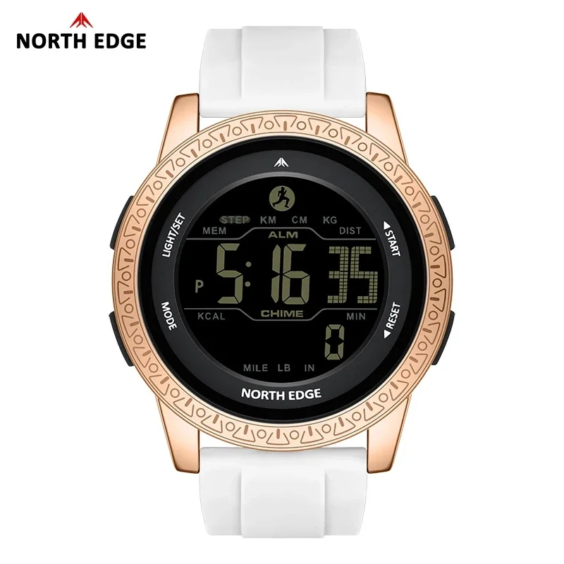 NORTH EDGE APOLLO Luxury Men Women Digital Watch Waterproof 50M Sports Watches Dual Time Pedometer Alarm Clock Couple's Watches