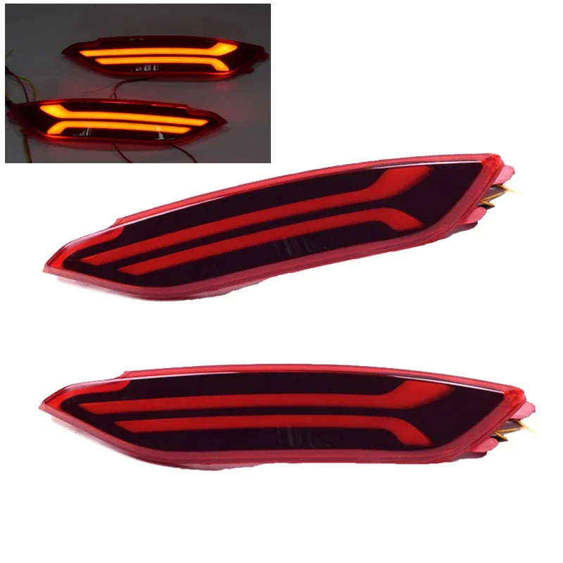 1 Pair Red ABS Car Modified Anti-collision LED Brake Lights for Hyundai Tucson 2016 2017 2018 Auto Rear Bumper Warning Lights
