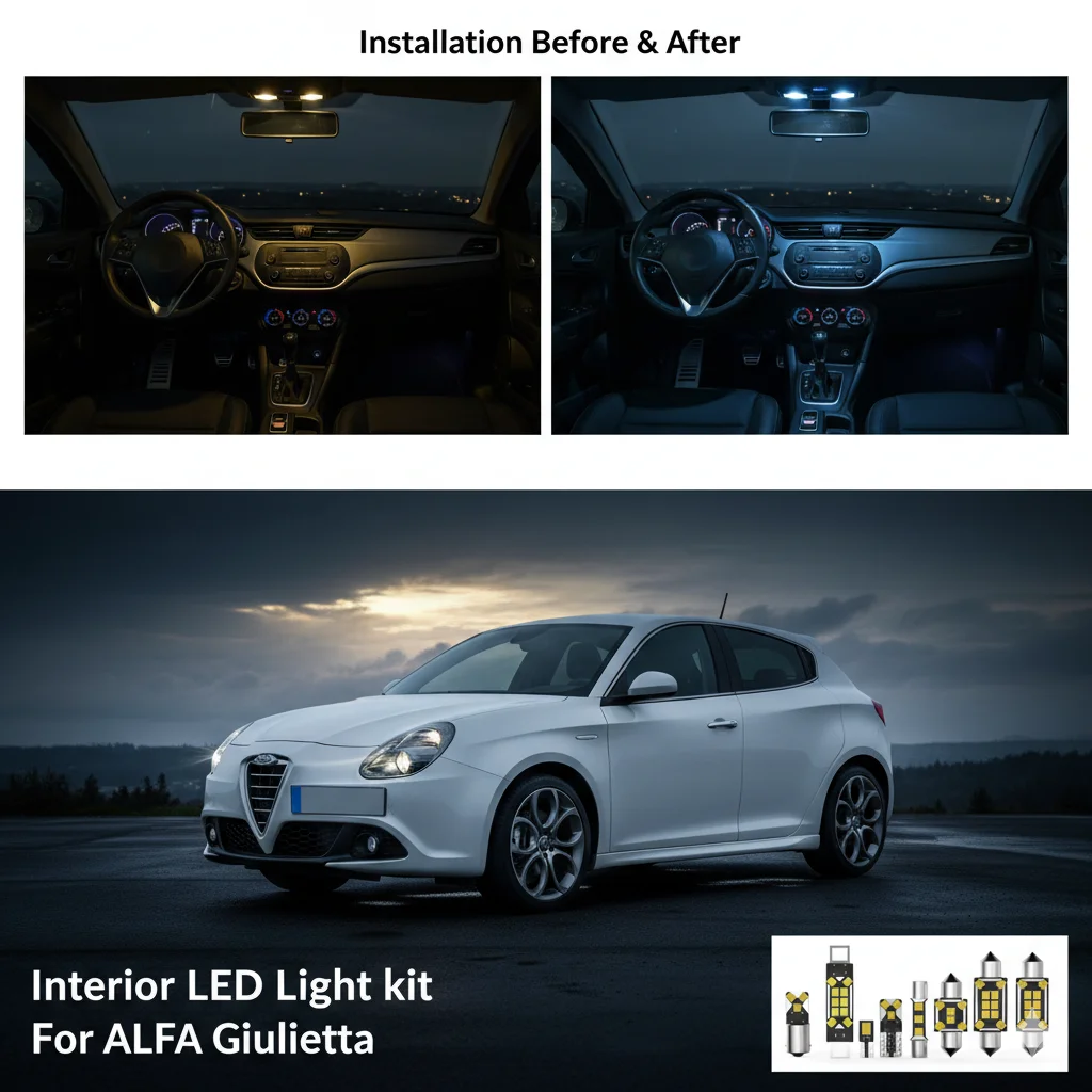 13PCS For Alfa Romeo Giulietta 940 2010 2011 2012 2013 2014 2015 2016 2017 Car Interior Light LED Kit White Canbus