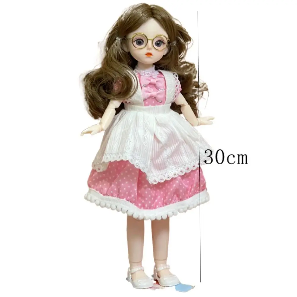 Poupées de princesse aux cheveux longs avec perruque, herbe d beurre avec vêtements, yeux attrayants, maquillage, talon haut, 1/6 SD, 30cm