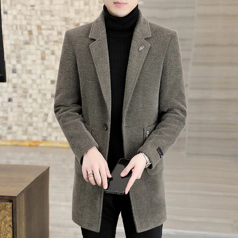 

Autumn and winter men's woolen coat, non-ironing treatment fabric does not fold, three-dimensional cut and wear shape