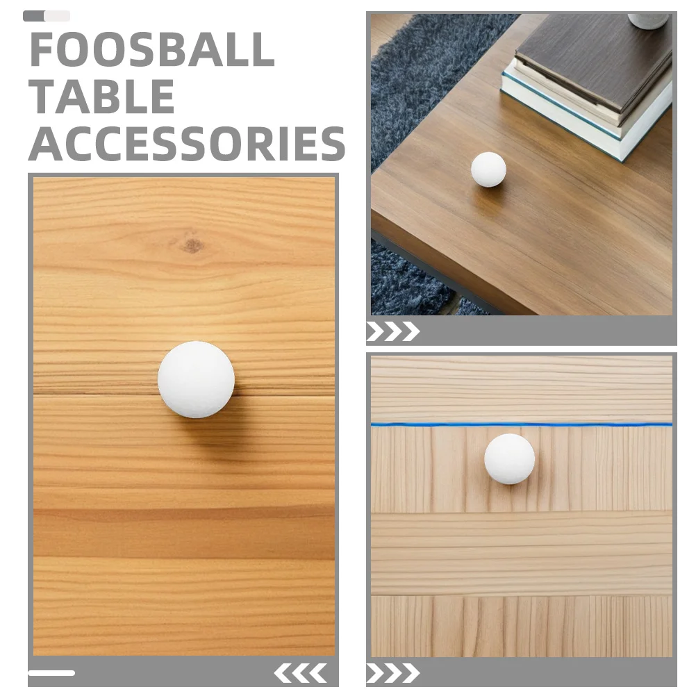 6 pçs 36mm bolas de futebol de mesa branco acessórios de mesa de matraquilhos alto contraste redução de ruído para recreação de escritório em casa