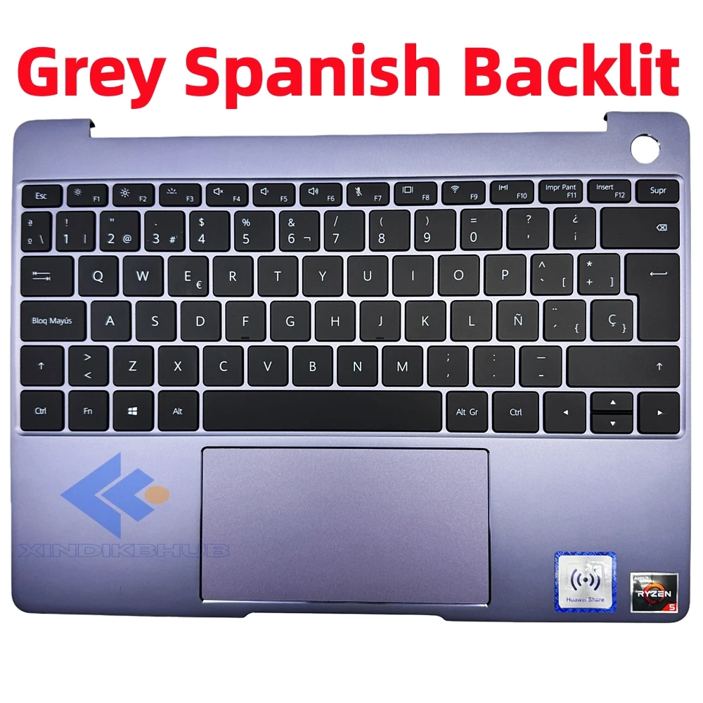 

XIN-Spanish For HUAWEI MateBook D13 13 WRT-W19 WRT-W29 WRTB-WFH9L WAH9L WFE9L WAH9E New Keyboard With Palmrest Shell Upper Case