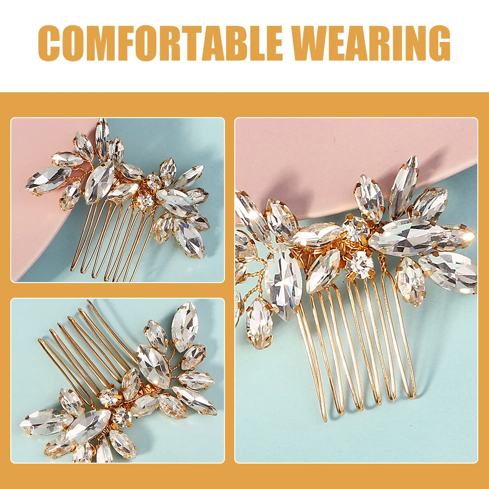 

Rhinestone Bridal Hair Comb Flower Decorative Side Comb for Wedding Bride Bridesmaids Prom Hair Accessories Bride Accessories