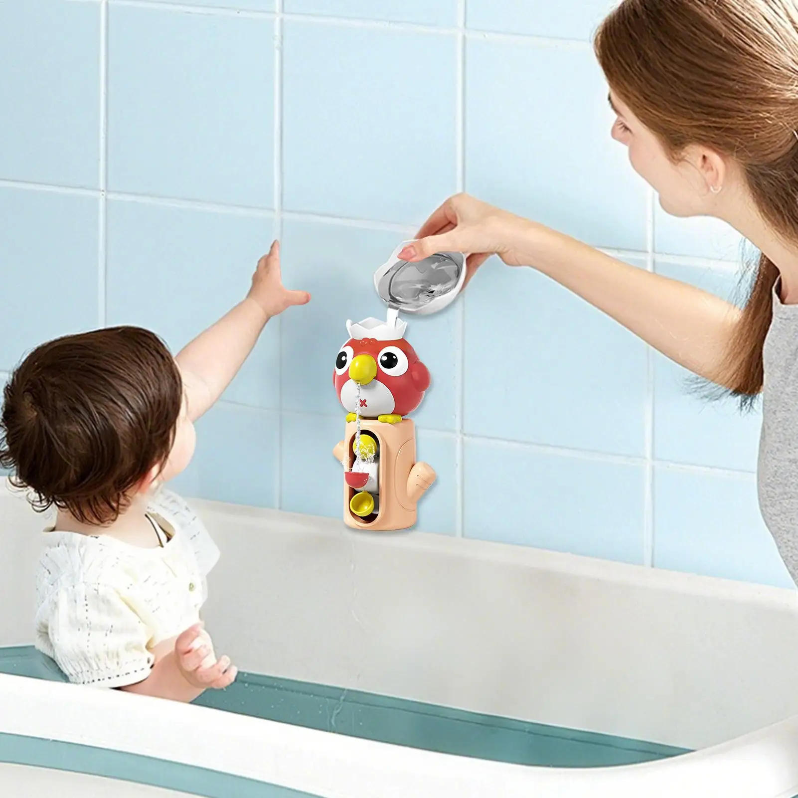 Juguetes de baño para niños, bañera con ventosa, juguete para jugar en el agua, bañera para niños, juego de baño giratorio para Hotel, apartamento, vacaciones y viajes