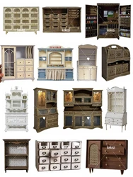 Miniaturie Dollhouse Furniture Miscellaneous Container DIY Material Bag Blythe Bar Display Cabinet New Diy Miniature Dollhouse