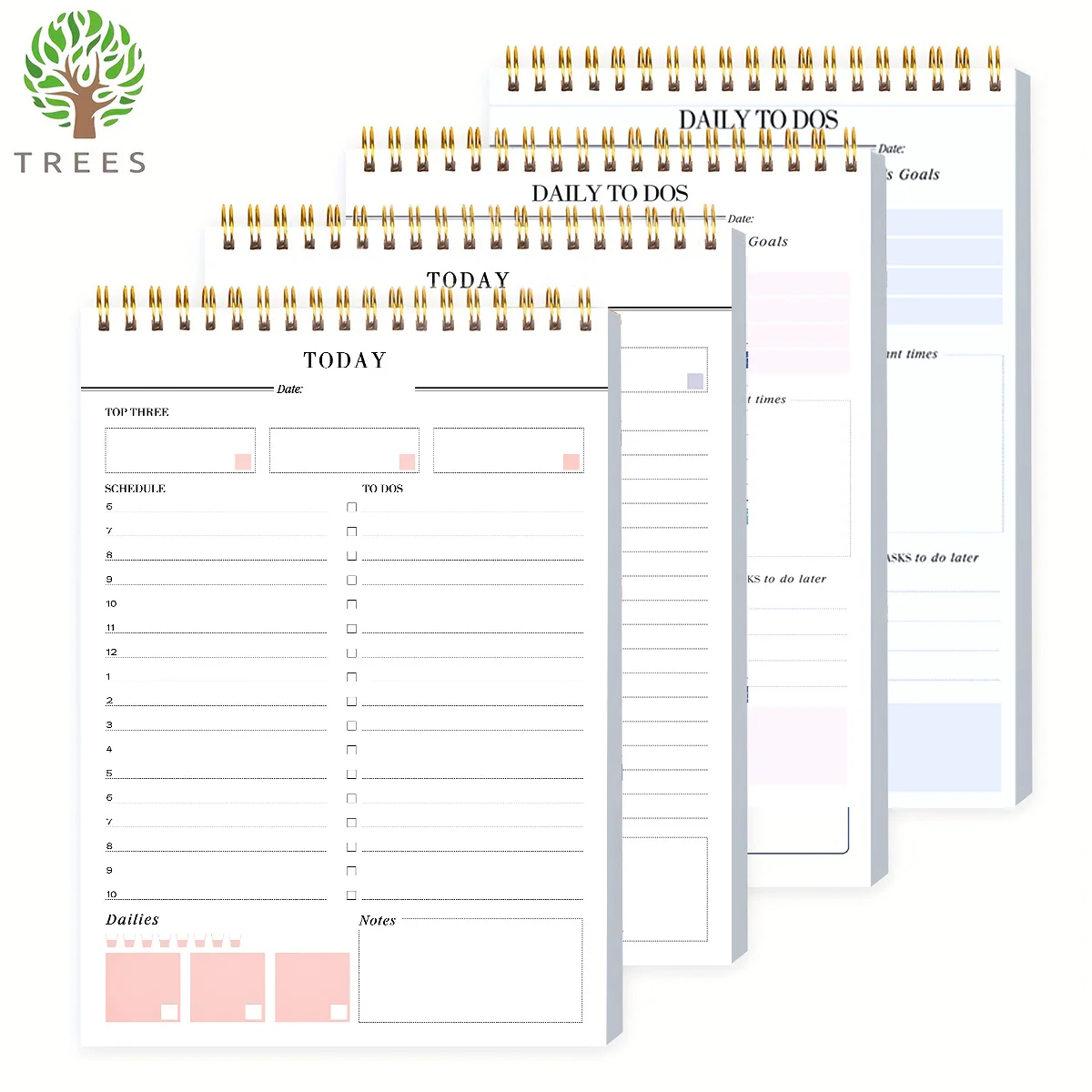 Diário To-Do List Notepad, Spiral Notepad, Tarefa Simplificada, List Planner, Time Management Planner, metas, Notas, Agenda não datada
