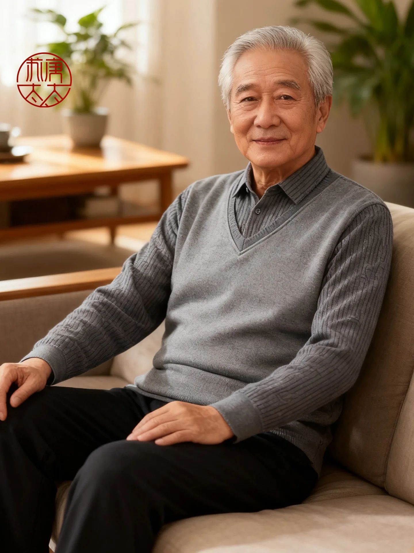 

Thiened Fce Warmth Men's Knitted Sweater Autumn Winter Loose Fit Busin Sle andpa Sweater Fake Two-Piece Design Lo...