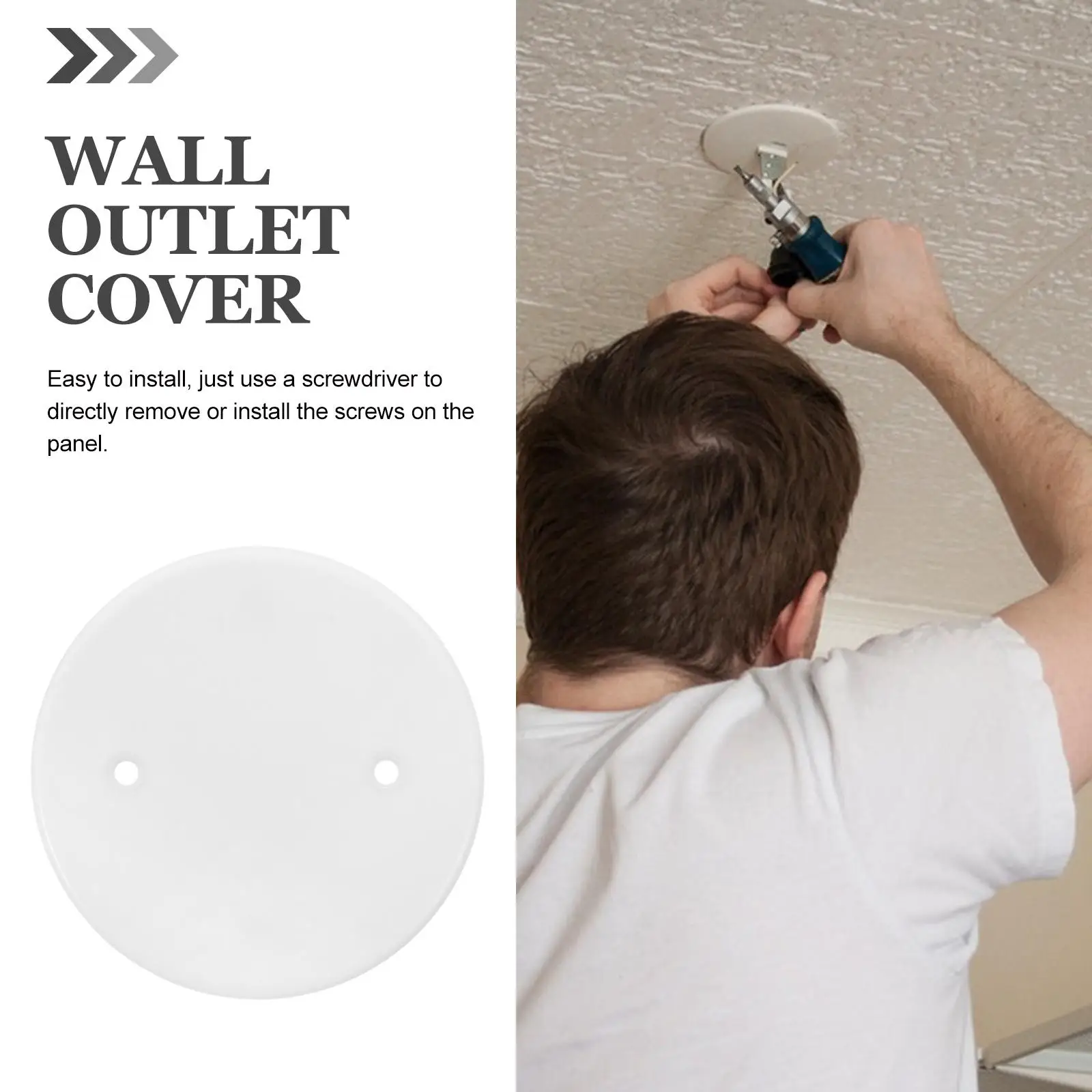 30pcs Octagonal Cover Plate Ceiling Round White Blank Outlet Hole Circle Durable PP Material Easy Install Wall Switch Protector