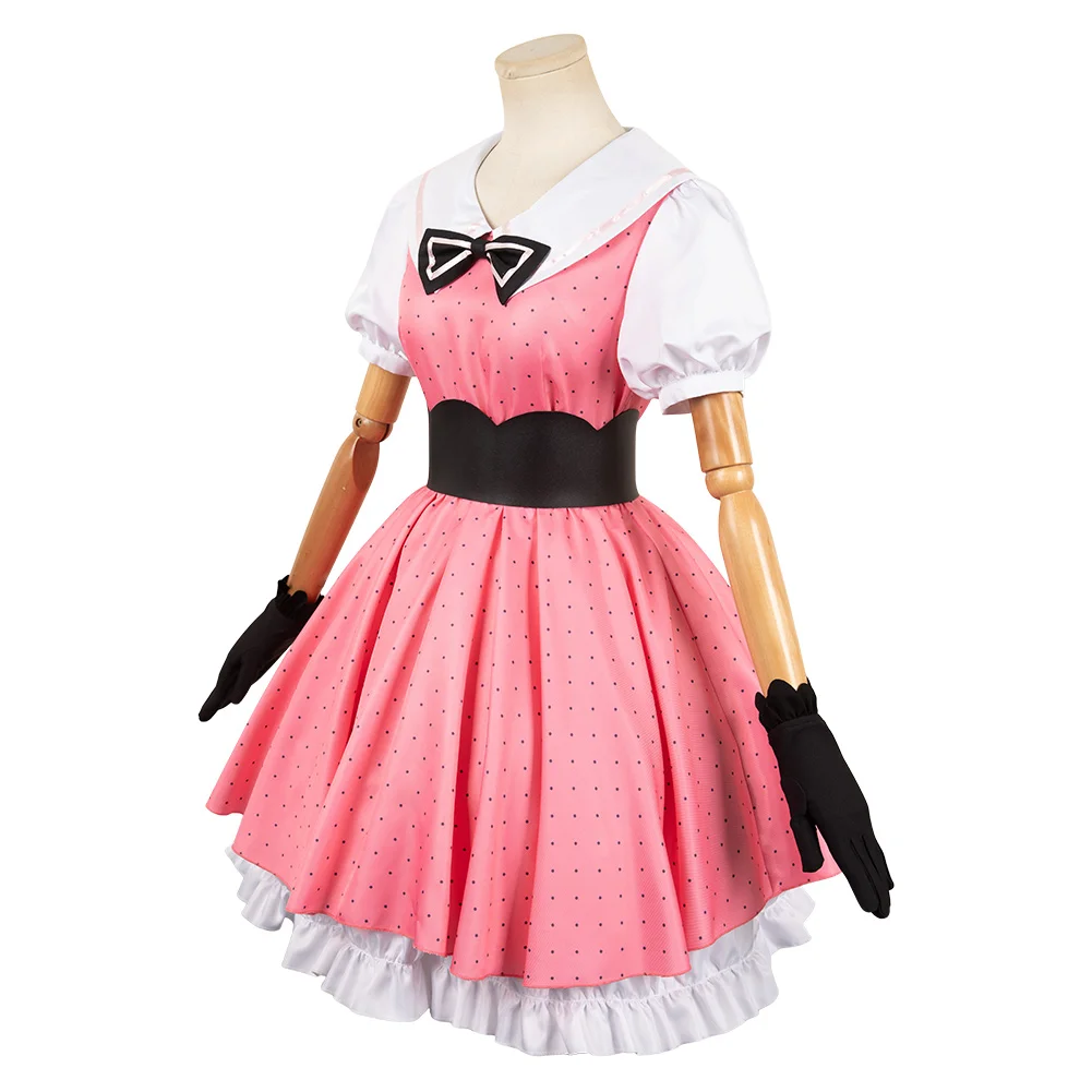 Adult Hoshino Rubii Cosplay Anime OSHI NO KO Costume Pink Dress Tie for Women Outfits Halloween Carnival Party Fantasia Suit