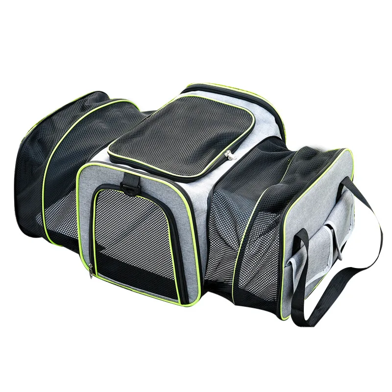 Large Capacity carrier expandable Foldable soft dog carrier  Cat Pet Airlines approved reflective tape Cat Travel Bag