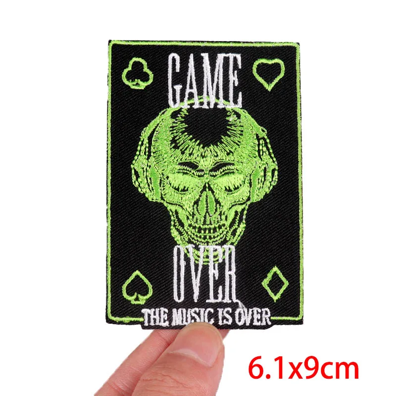 Rock/Schädel Stickerei Patch Band Patch Eisen auf Patches für Kleidung thermoadhäsive Patches auf Kleidung DIY Punk Stil Nähen Aufkleber – Detail 5
