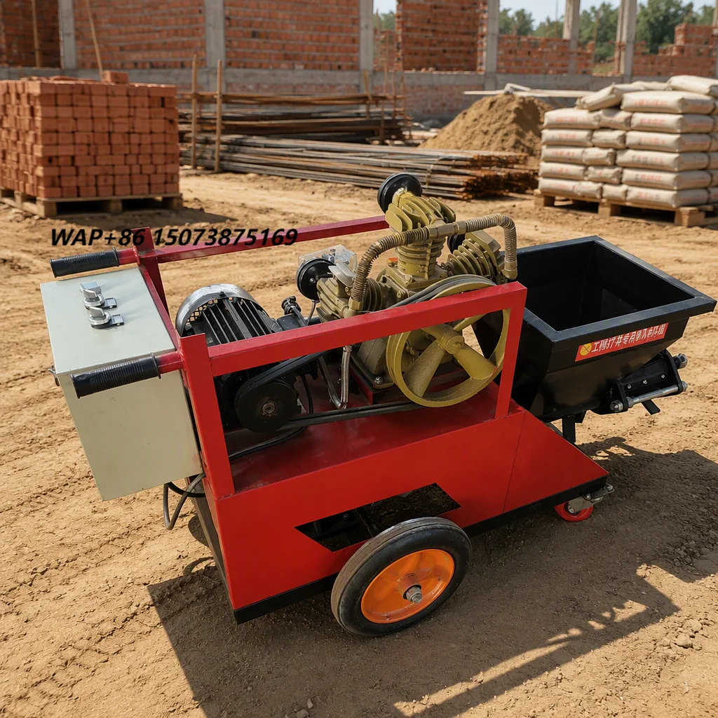 Factory Direct Sale Customized High Pressure Mortar Spray Machine Cement Sand Plastering Equipment