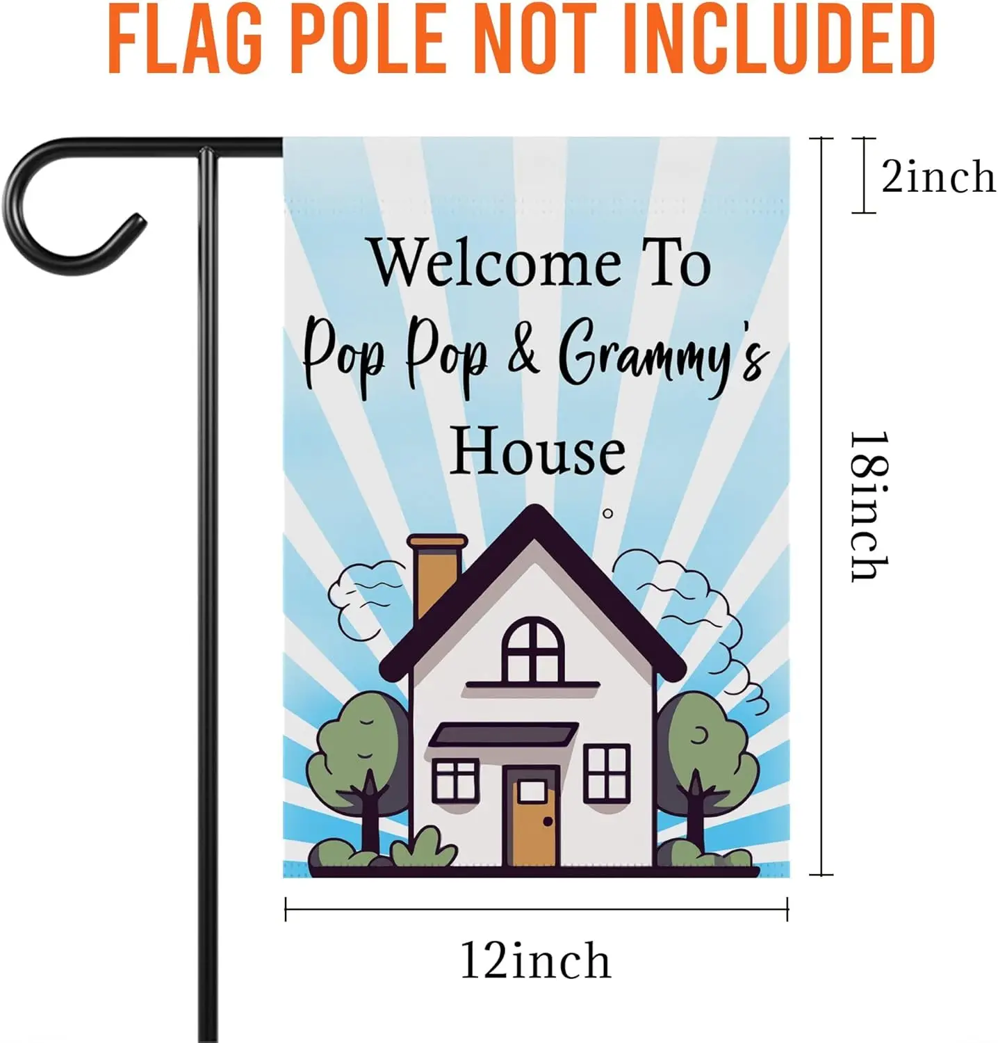 GavinsDesigns Welcom To Pop Pop Grammys House Garden Flag - Gifts For Pop Pop Grammys - Garden Flag 12 X 18 Inch Double Sided -G