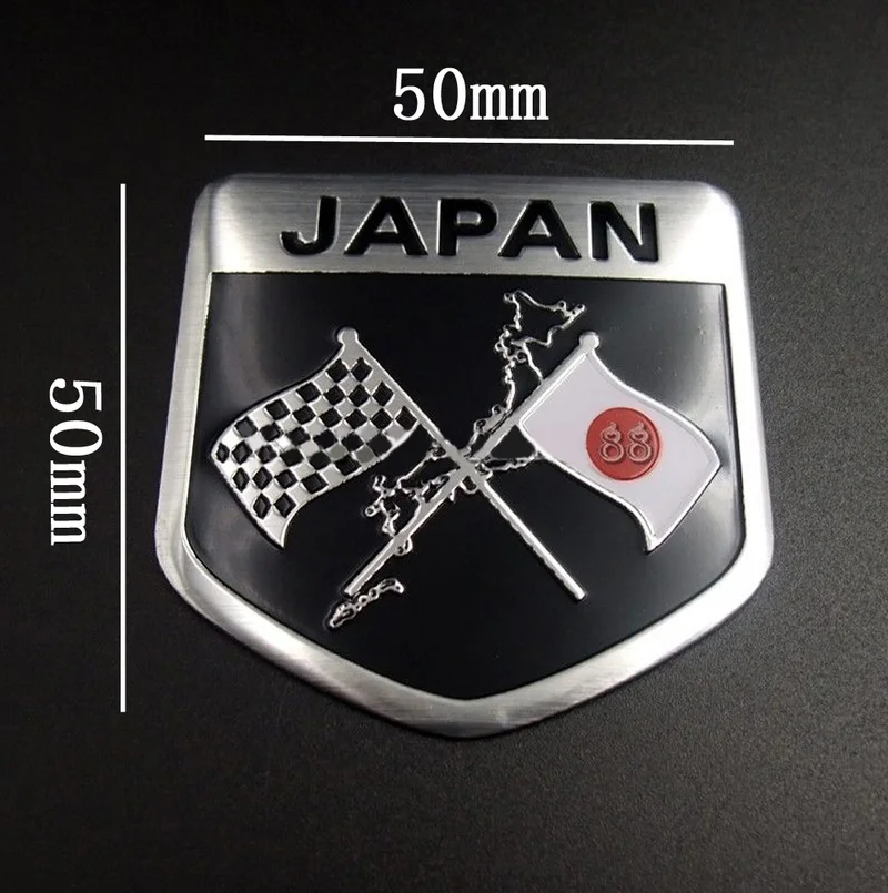 Japan Flag Shield Emblem Badge Car Sticker Japanese Flag Badge Body Bumper Styling Decor Sticker Badge Universal Car Accessories