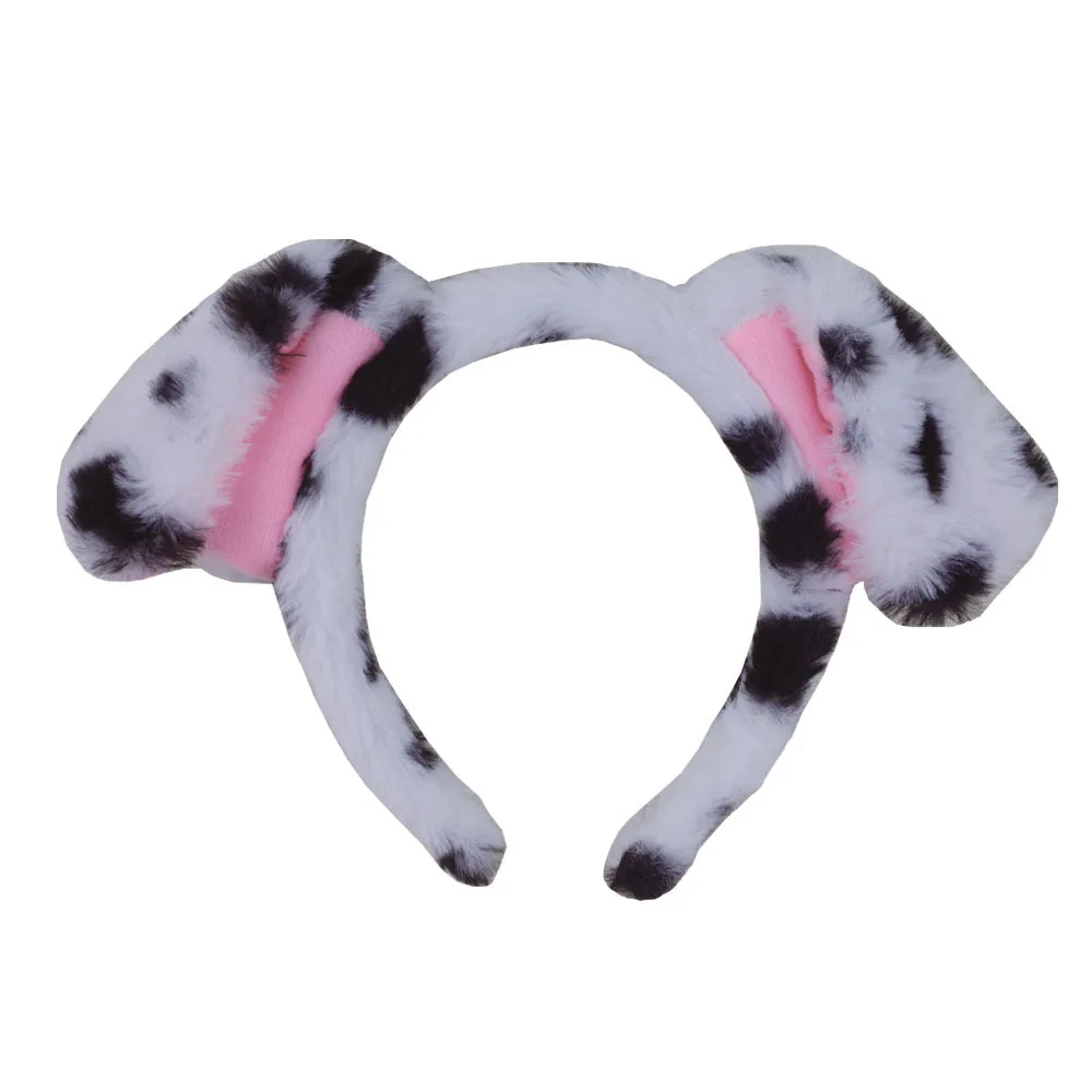 Copricapo animale di Halloween Dot Dog Cartoon Cute Dog Face Wash fascia per capelli accessorio per capelli animali peluche autunno e inverno fascia