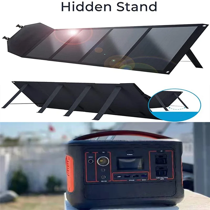 

A13E-80W Portable Solar Panel Folding Charger Bag, Outdoor Power Supply For Camping