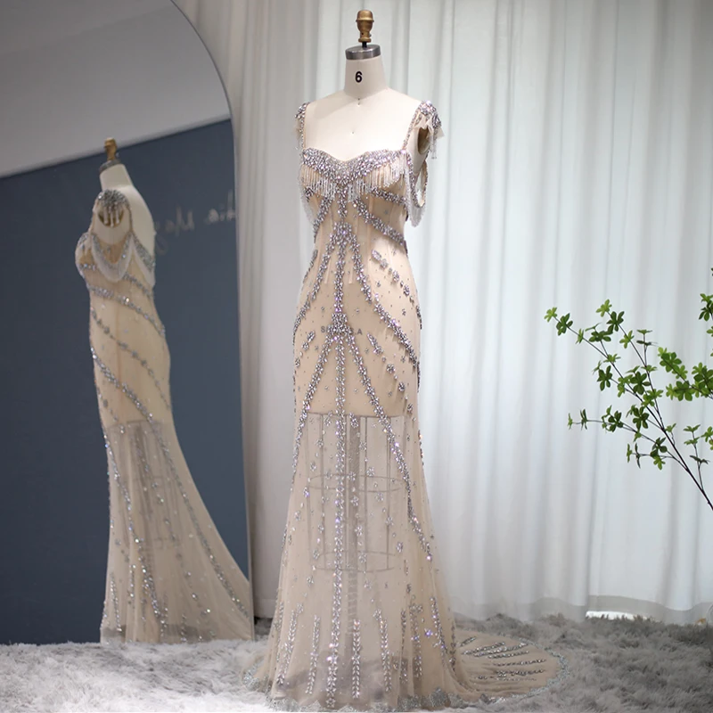 Sharon Nói Kendall Jenner Dài Nude Nàng Tiên Cá Quần Sịp Đùi Thông Hơi Cao Cấp Pha Lê Đầm Đen Nữ Tốt Nghiệp Đảng Bầu SS358