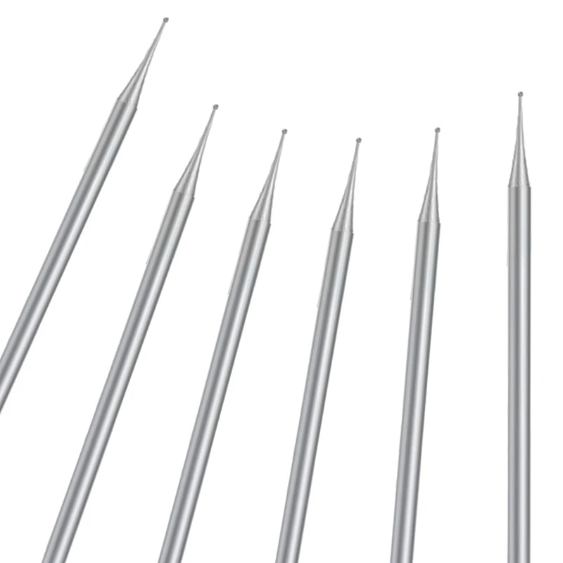 Jóias Escultura Bits Set, Bola Burr Set, Shank Esfera Burs, 3/32 ", 6 Pcs