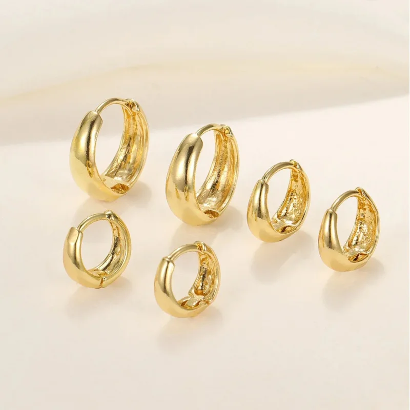 6Pcs/set Minimalist Huggie Hoop Earrings for Women Simple Metal Circle Small Earrings Punk Unisex Rock Jewelry QY010