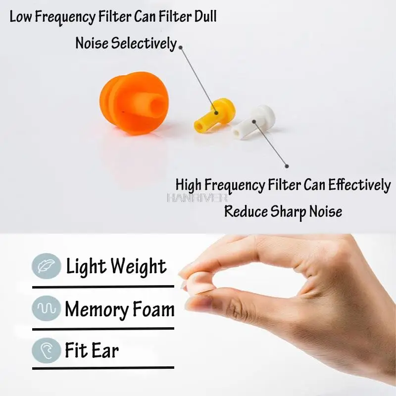 سدادات أذن من إسفنج الذاكرة للنوم، مناسبة للطلاب وعامل المكاتب، إلغاء الضوضاء، عازلة للصوت، مصنوعة من السيليكون