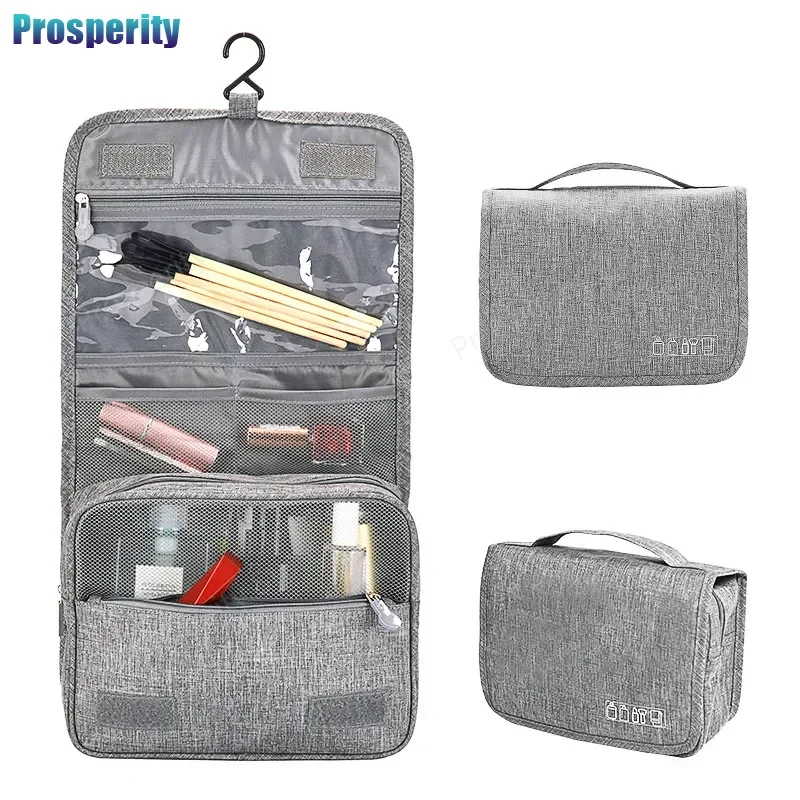 Bolsa de Almacenamiento Portátil de Tela Oxford para Hombre, Organizador de Artículos de Aseo, Bolsa de Cosméticos Impermeable para Mujer, Bolsa de Viaje Colgante