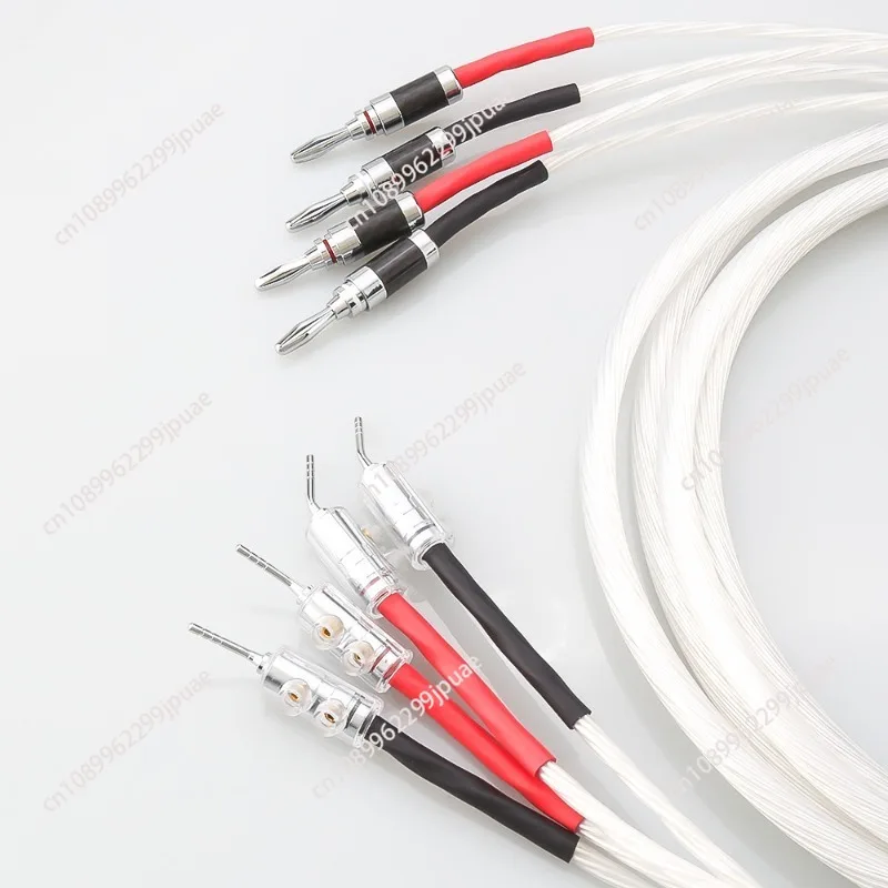 For 5N OCC Silver-plated Fever, Main Speaker Cable,  Banana Head Needle Plug Y Plug, Power Amplifier Audio Cable 2.5M view 4