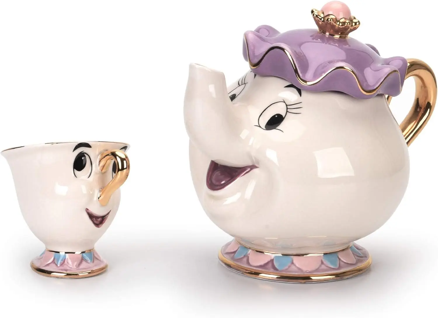 

1 Set Cartoon New Beauty And The Beast Teapot Mug Mrs Potts Chip Tea Pot Cup One Set Lovely for Gift