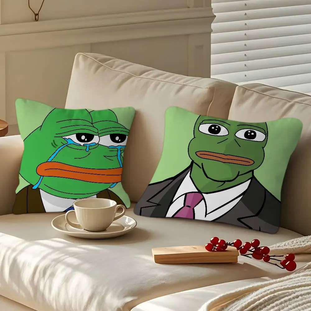 

P-Pepe The F-Frog Funny Cartoon Pillow Gifts Home Office Furnishings Bedroom Sofa Car Cushion Cover Case 45x45cm