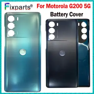 Bilashmart 6.8 Good Quality Motorola Moto G200 5G Battery Cover Back Panel Door Housing Case RepairParts Moto G200 Black Cover
