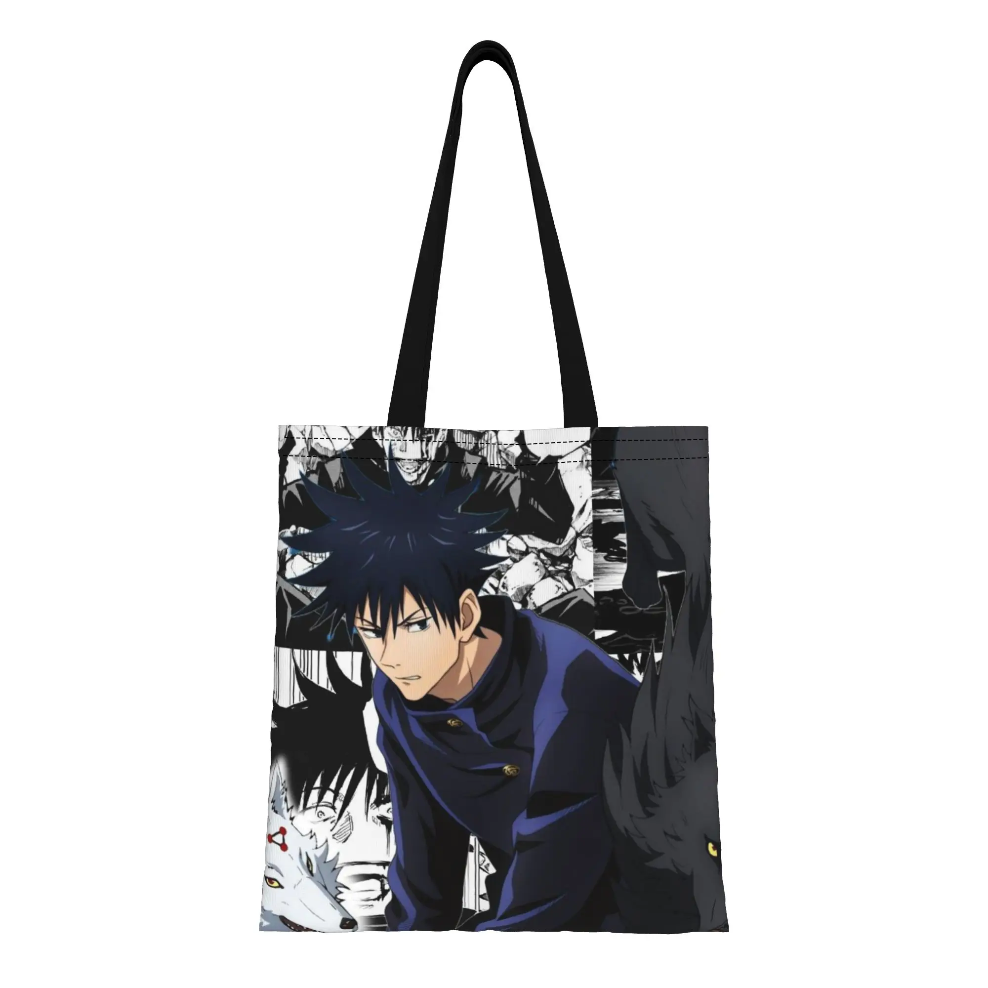 Bolsa de Lona de Jujutsu Kaisen con Megumi Fushiguro (17) para la Temporada de Regreso a Clases, Perfecta para Compras, Bolsos de Mano para Mujer