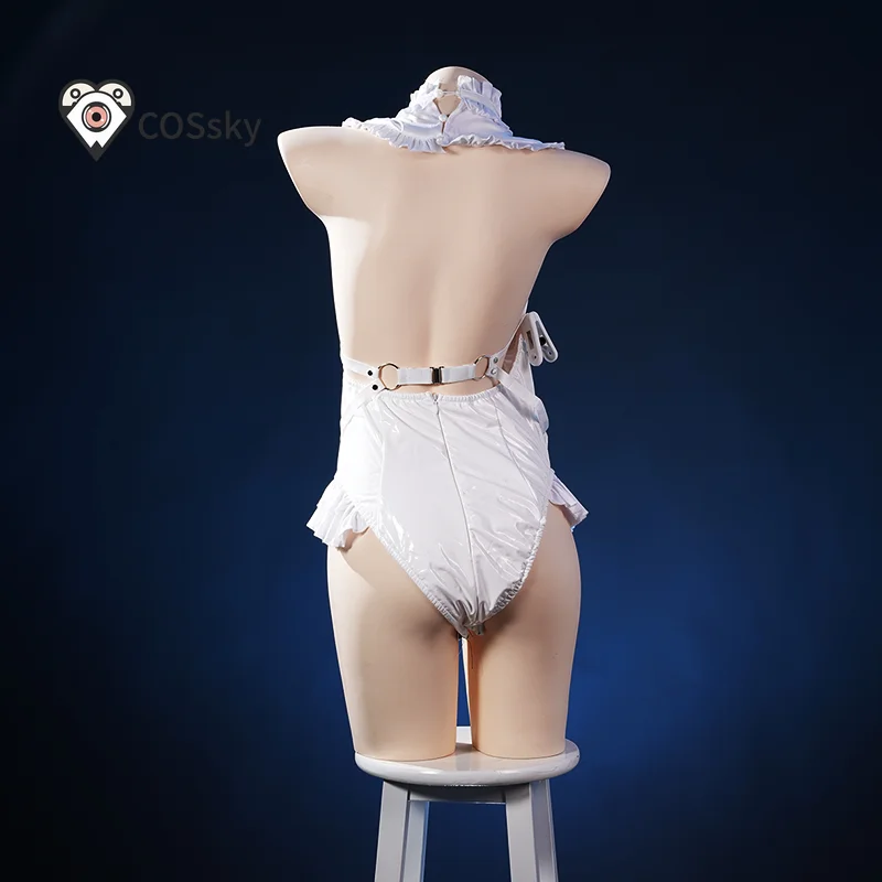 

Костюм для косплея Marie Rose из игры Dead or Alive, белый блестящий купальник с розами, женский сексуальный кожаный комбинезон на Хэллоуин, перчатки, носки