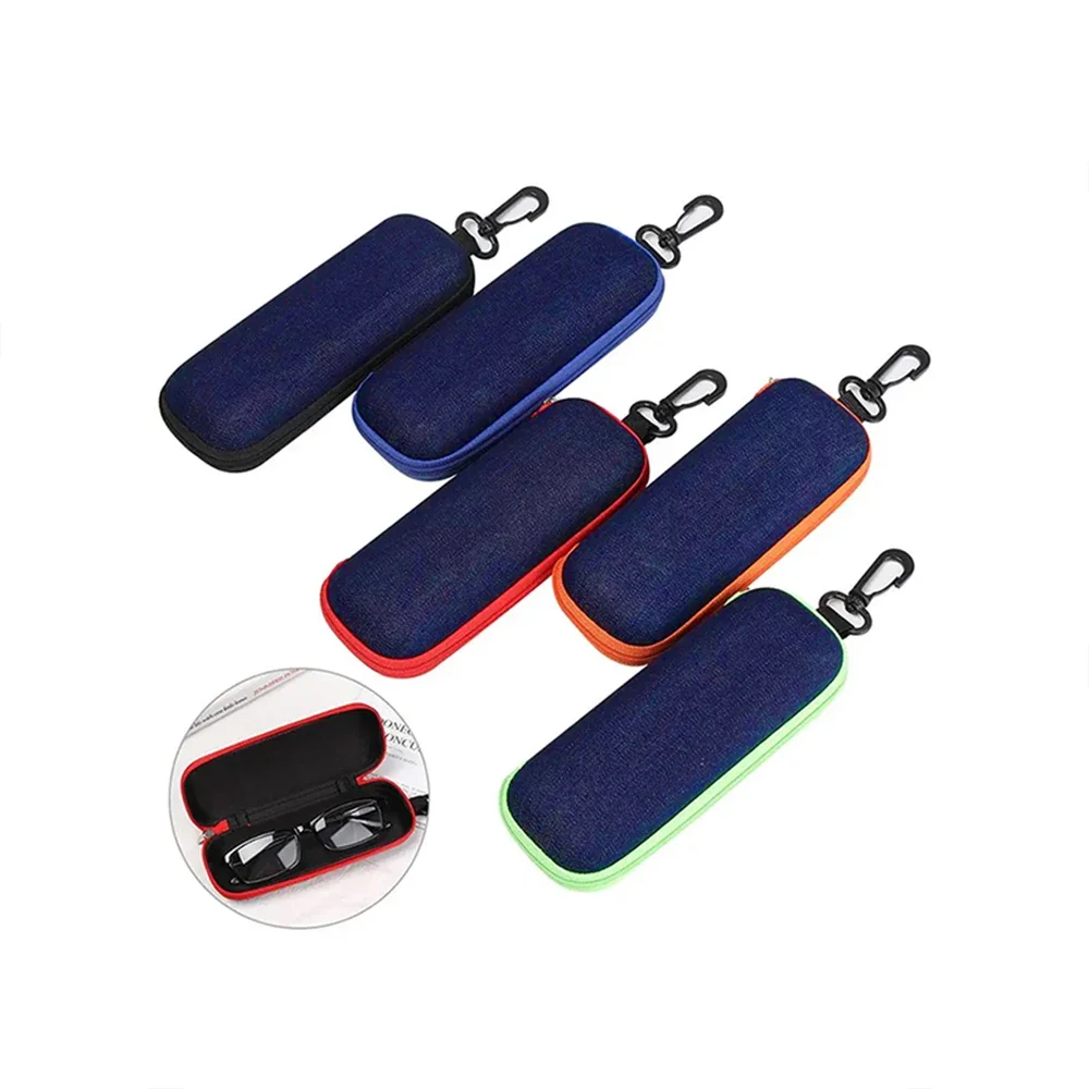 

Джинсовые тканевые чехлы для очков, защитный контейнер для солнцезащитных очков на молнии, пенал для очков, коробка для очков для чтения, органайзер, сумка для переноски