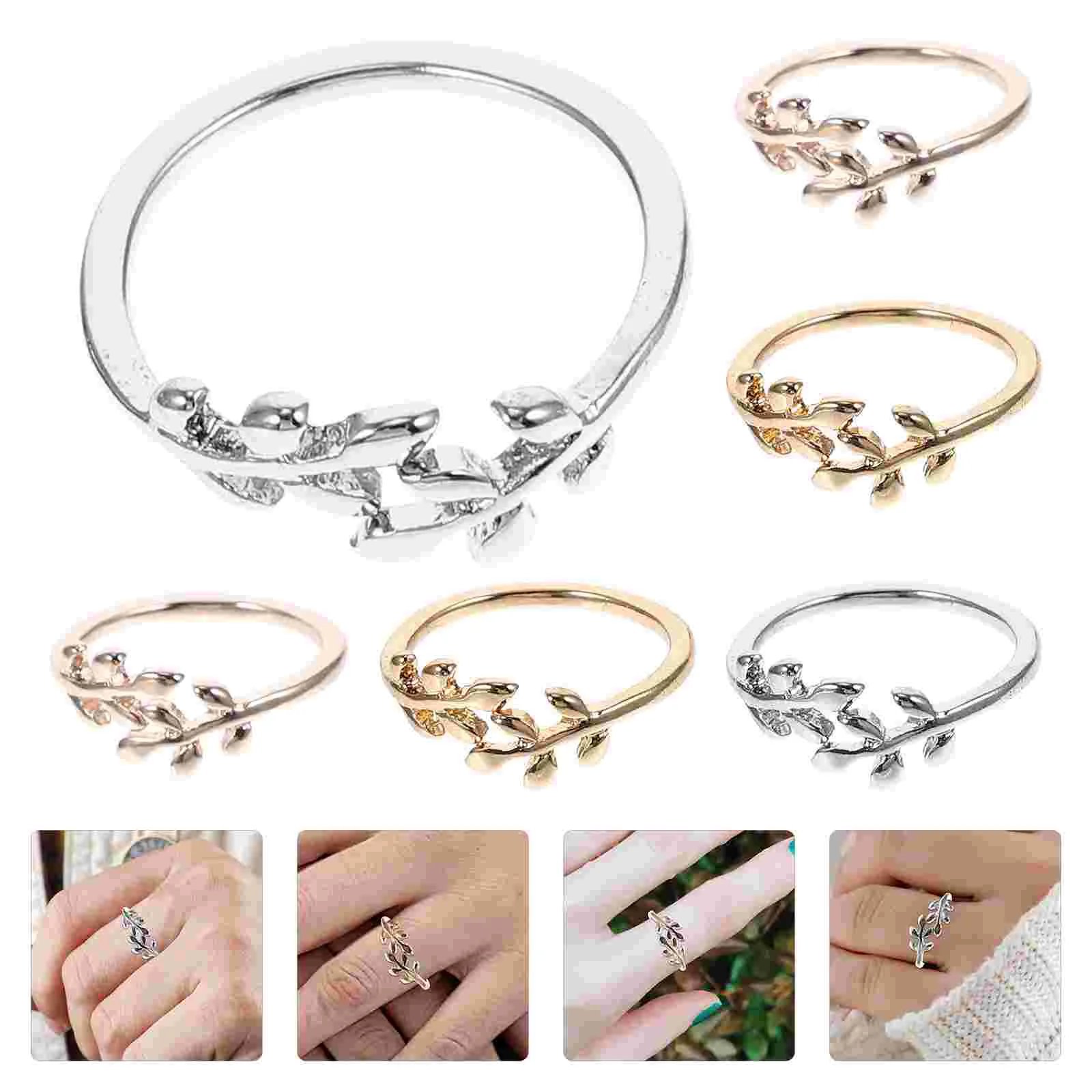 6 Pcs Crochet Accessories Braided Ring Hook Knitting Thimbles Silver Rings for Women Alloy Miss