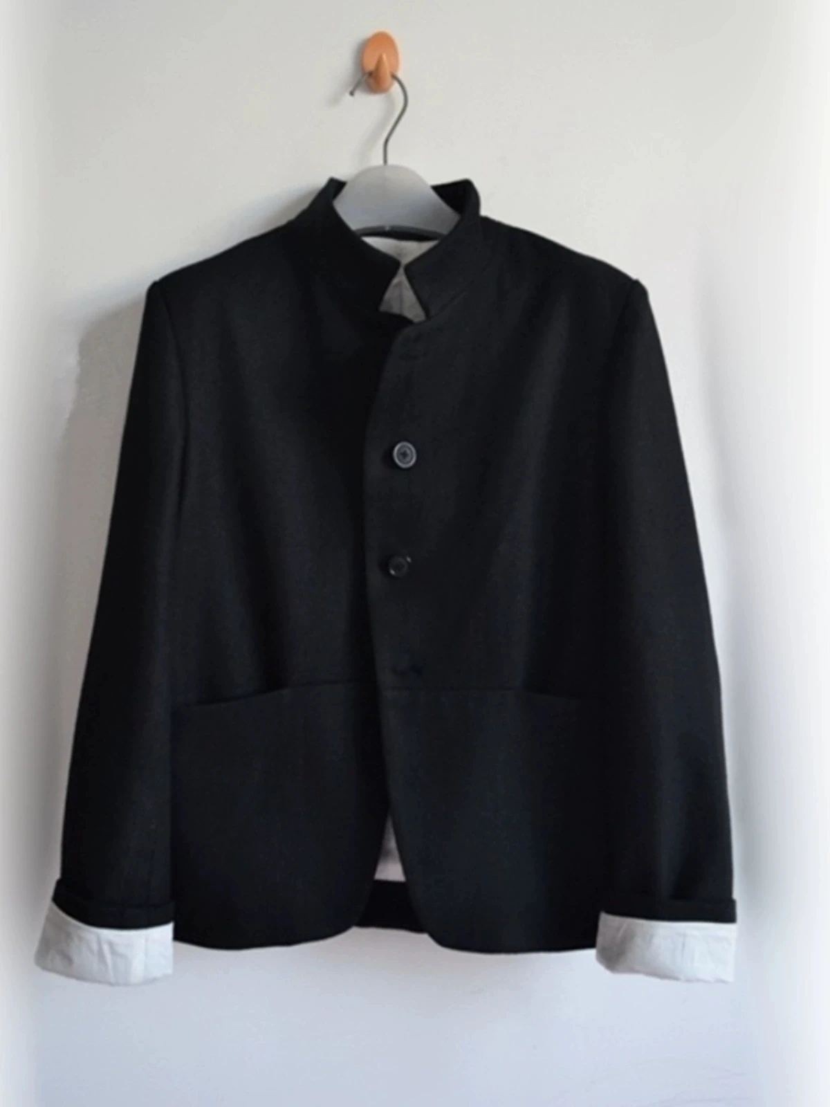 XS-6XL 2026 roupas femininas masculinas vintage estilo chinês borda branca retalhos de lã superior gola terno plus size costomes