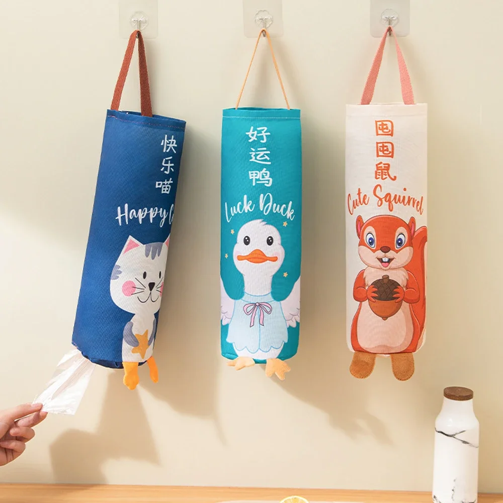 

Kitchen Garbage Bag Wall Mounted Sundries Sorting Bag Grocery Bag Holder Bathroom Dispenser Hanging Storage Trash Home Organizer