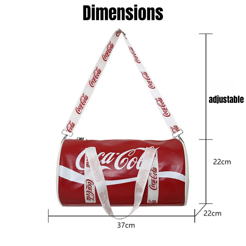 Waterproof PU Gym Bag Large Capacity Women Sports Crossbody Bag Men Business Travel Handbag Cola Style for Fitness Yoga Hotel