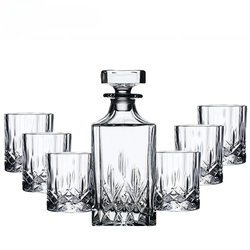 

Whiskey foreign wine cup set, high-end diamond crystal glass bottle wine set, advanced sense