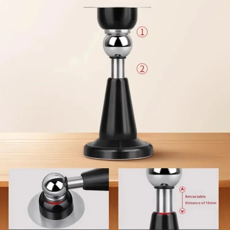 Punch-Free Hydraulic Shock Absorption Door Stopper, Impact Resistant Windproof Floor Mounted Door Retainer for Washroom