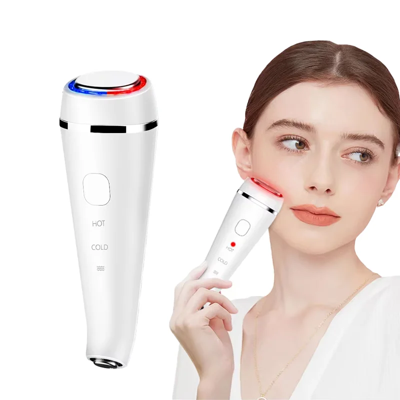 

New Hot and Cold Home Facial Eye Massage Blue Red Light Beauty Instrument