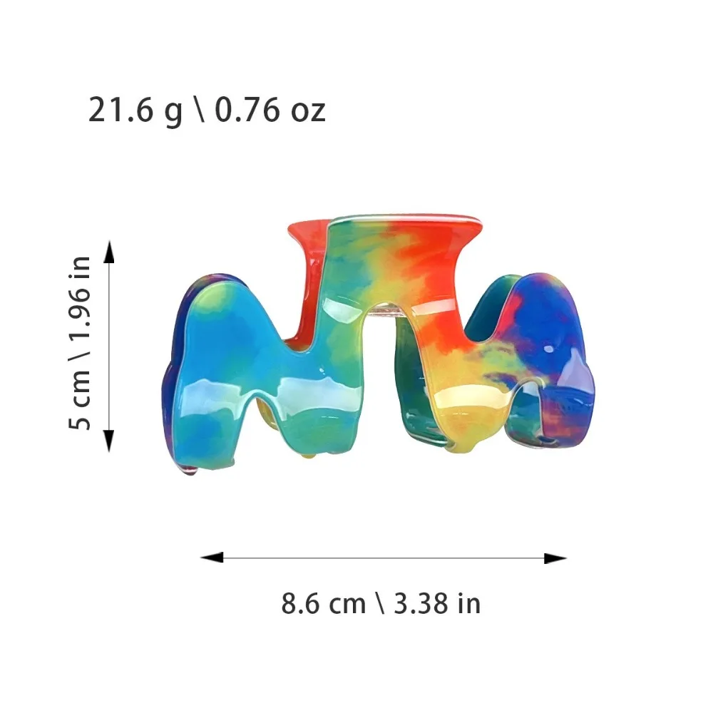 الاكريليك M شكل مشبك شعر إكسسوارات الشعر الكورية نمط قوس قزح موجة كراب كليب أغطية الرأس القرش كليب النساء مشبك شعر غسل الوجه #6