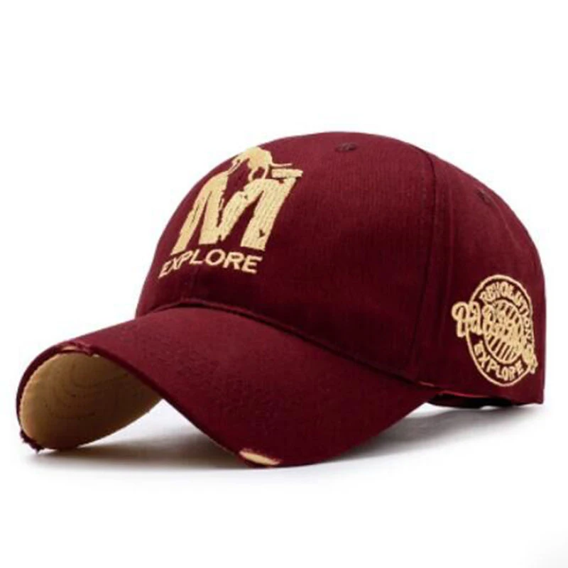 Unisex EXPLORE M Baseballkappen mit Wolf-Stickerei, Frühling und Herbst, für den Außenbereich, verstellbare Freizeithüte, Sonnenschutzhut, Sportkappe – Detail 5