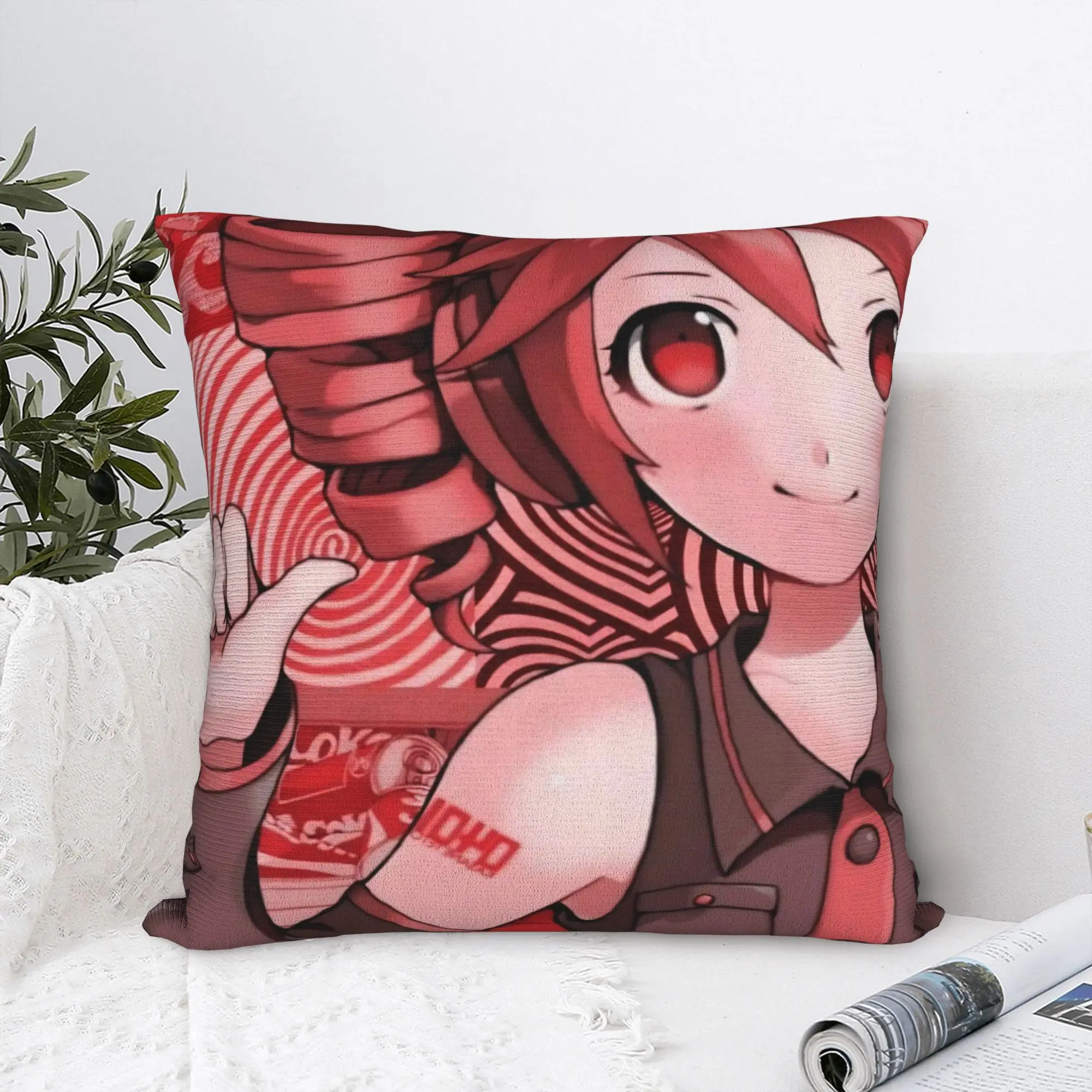 Kasane Teto Square Pillow Case Anime Vtuber Cushion Cover Creative Zipper Decorative Pillowcase for Home 40x40cm