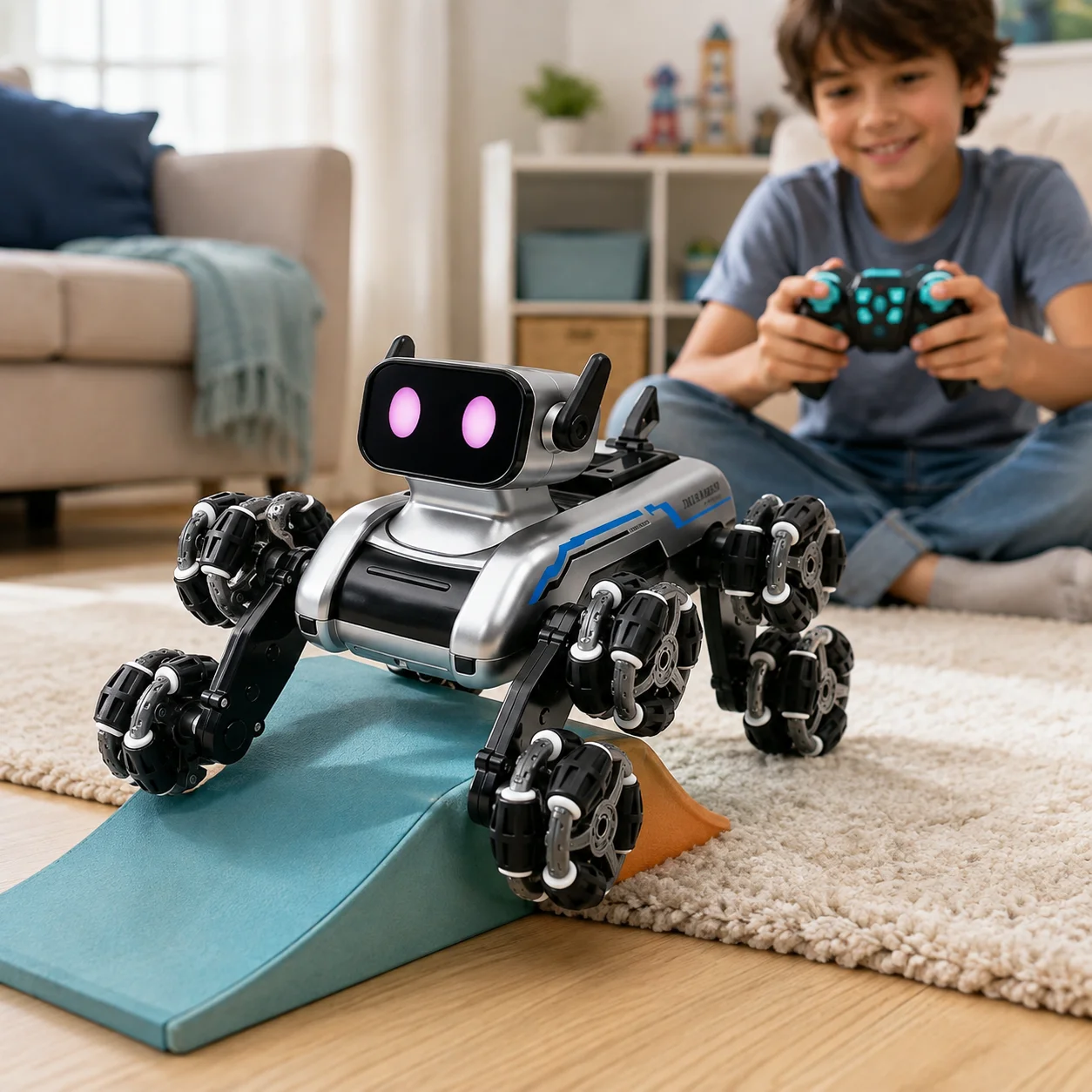 8‑Wheel Stunt Remote Control Robot Dog, Drift & Climbing Interactive RC Robot Toy, Birthday Holiday Gift for Boys Kids