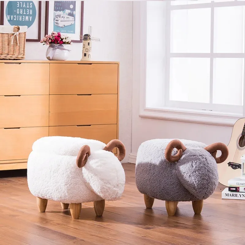 Creative Lamb Shoe Changing Stool Doorway Ottoman Sturdy Living Room Storage Stool Durable Seat with High Resilience Home Using