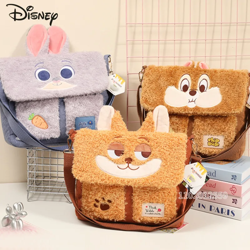 Disney New Doll Plush Shoulder Messenger Bag Luxury Brand Girl Shoulder Messenger Bag Cartoon Female Shoulder Messenger Bag