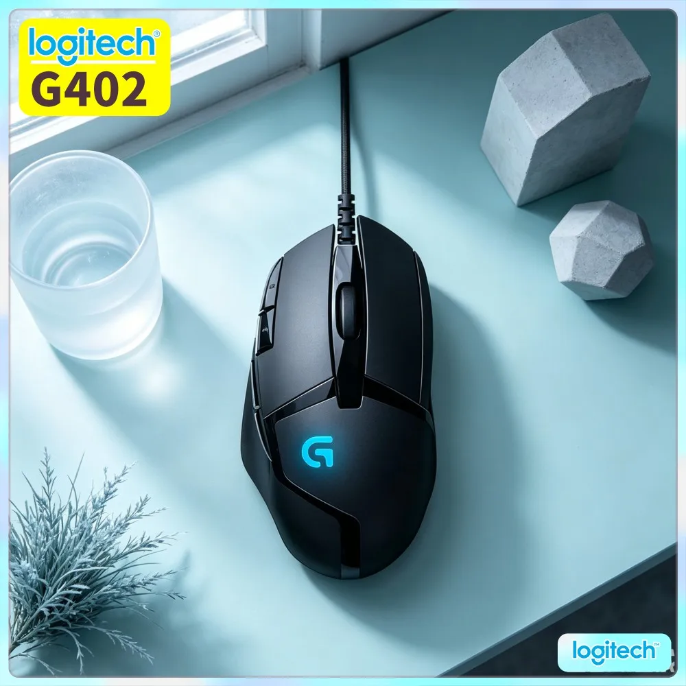 Logitech G402 Hyperion Fury Mouse 20M Clicks Durability 8 Programmable Buttons 4000 DPI 1Ms Response Ergonomic Design