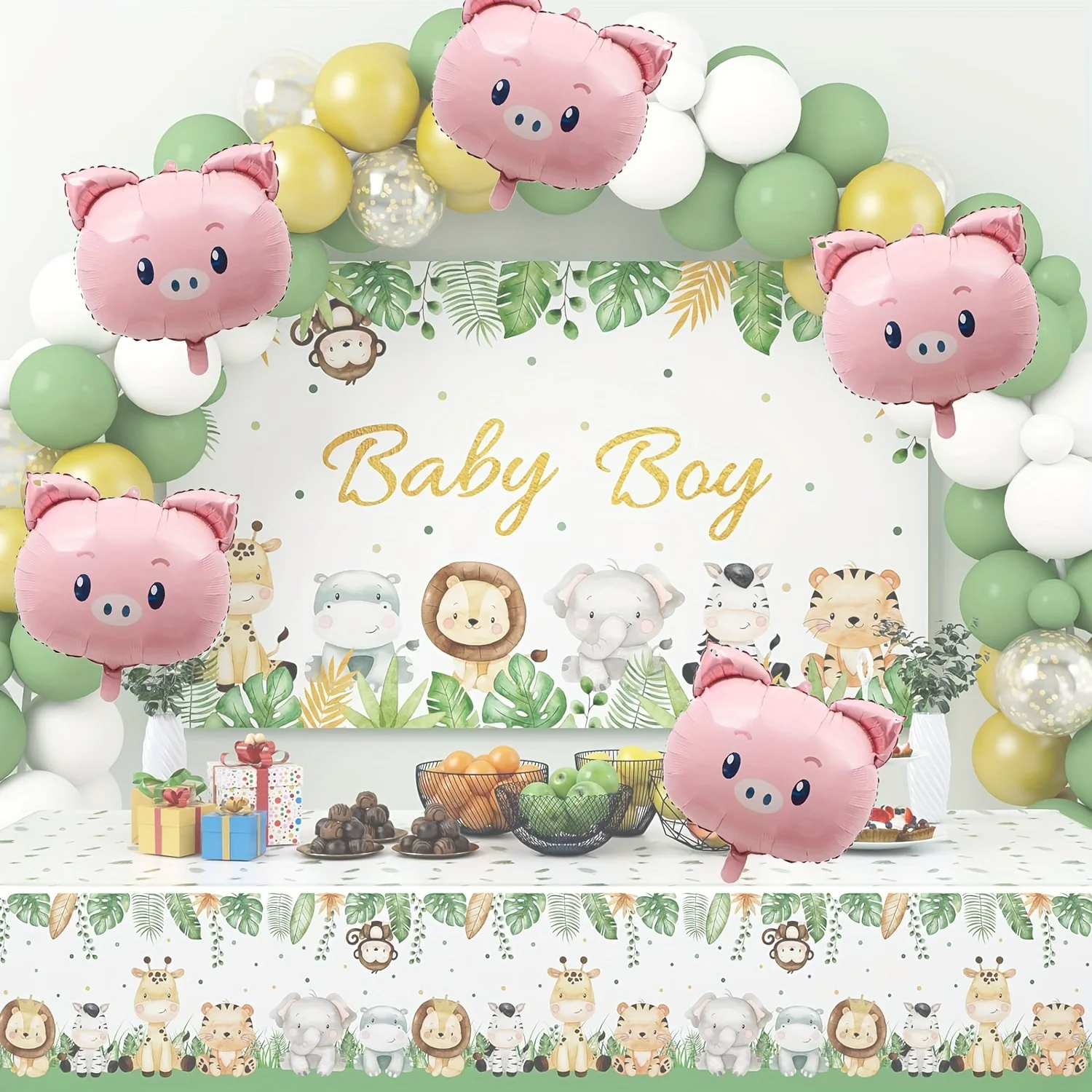 5 Pack of 23 inch Pink Pig Head Party Decoration Birthday Theme Decoration Aluminum Film Gift Balloon