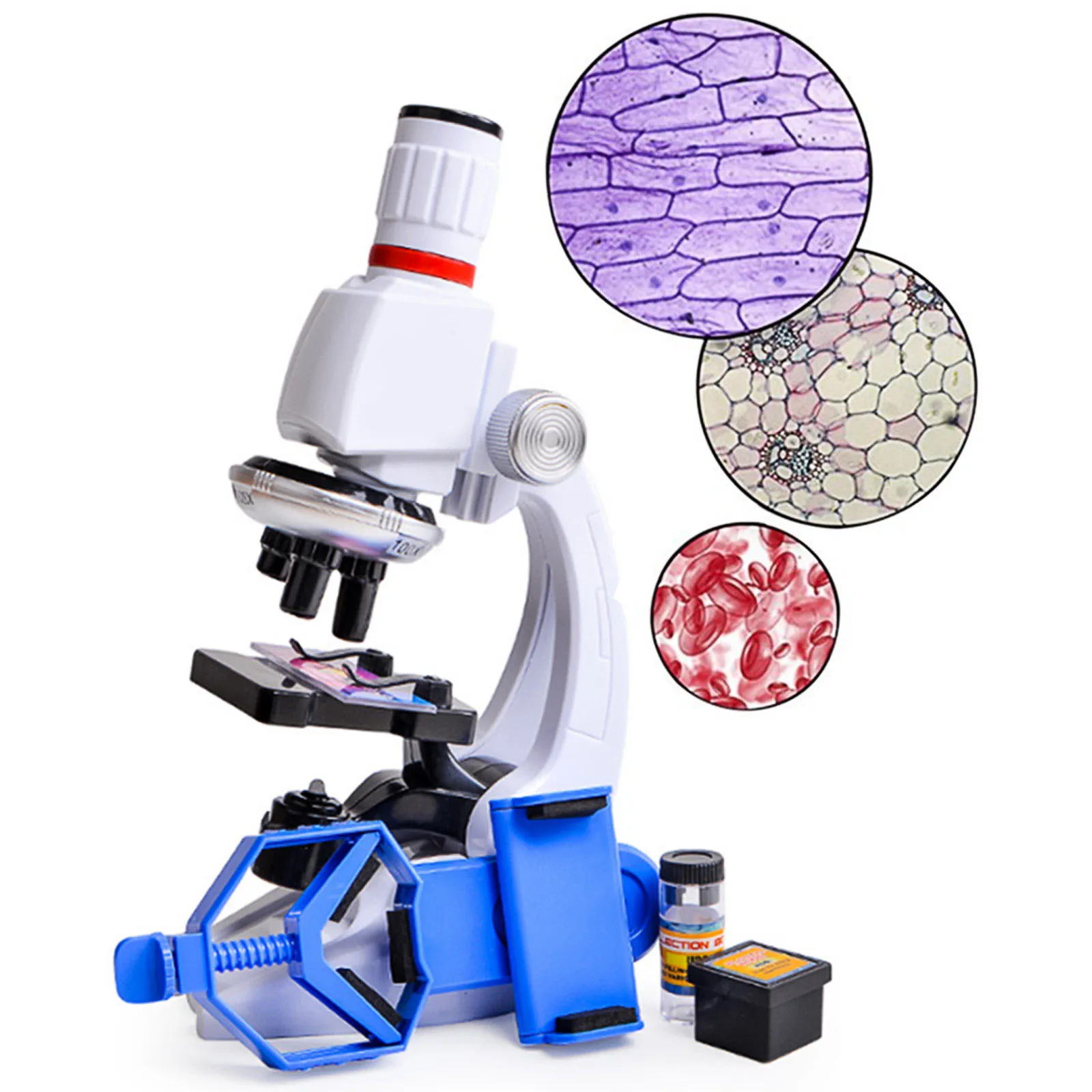 Microscope Kit Lab LED 100/400/1200X Microscope Home School Educational Toy Gift Refined Biological Microscope For Kid Child